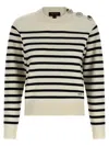 Marc Jacobs Breton Stripe Sweater In White