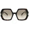 Marc Jacobs Brown Gradient Hexagonal Ladies Sunglasses Mj 1074/s 0086/ha 53