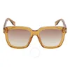 Marc Jacobs Brown Gradient Square Ladies Sunglasses Mj 1035/s 040g/ha 53 In Brown / Yellow