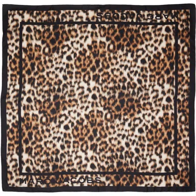Marc Jacobs Brown Leopard Silk Scarf In 201 Brown Multi