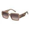 Marc Jacobs Brown Shaded Rectangular Ladies Sunglasses Marc 693/s 0noy/ha 55 In Brown