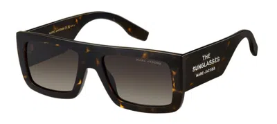 Marc Jacobs Brown Shaded Square Unisex Sunglasses Marc 775/s 0086/ha 53 In Black