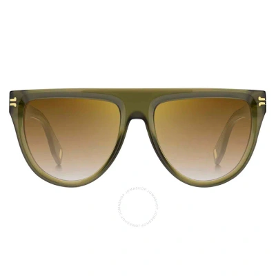Marc Jacobs Brown Ss Gold Browline Ladies Sunglasses Mj 1069/s 04c3/jl 55 In Brown / Gold / Olive