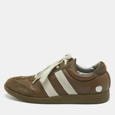 Pre-owned Marc Jacobs Brown Suede Low Top Sneakers Size 42 In Green