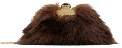 Marc Jacobs Brown 'the Faux Fur Glam Small' Clutch