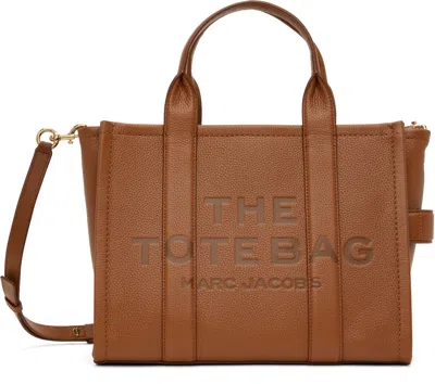 Marc Jacobs Brown 'the Leather Medium' Tote In 212 Argan Oil