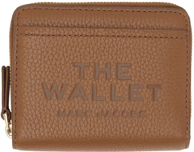 Marc Jacobs Brown 'the Leather Mini Compact' Wallet In 212 Argan Oil