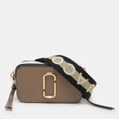 Pre-owned Marc Jacobs Brown/white Leather Snapshot Crossbody Bag
