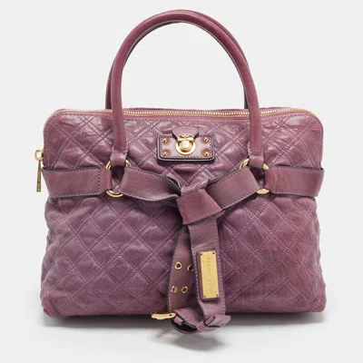 Pre-owned Marc Jacobs Bruna Belted Purple Quilted Leather Tote