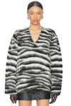 Marc Jacobs Zebra-patterned Jumper In Wool Blend Women In Black & White