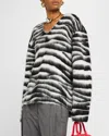 Marc Jacobs Zebra-patterned Jumper In Wool Blend Women In Blackwhite