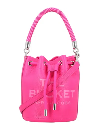 Marc Jacobs Logo Embossed Bucket Bag In Pink