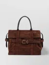 Marc Jacobs Buckle Double Handle Structured Suede Top