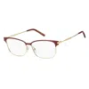 Marc Jacobs Burgundy Metal Frames In Gold