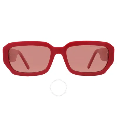 Marc Jacobs Burgundy Rectangular Ladies Sunglasses Marc 614/s 0c9a/4s 56 In Red