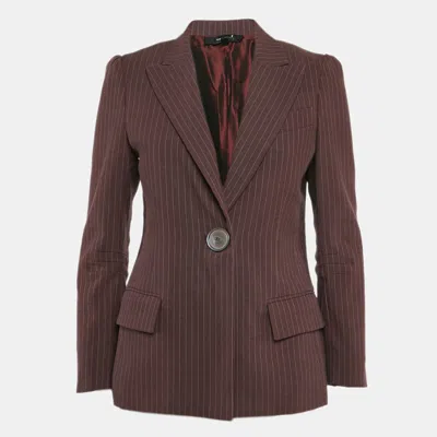 Pre-owned Marc Jacobs Burgundy Stripe Cotton Blend Single Breasted Blazer M
