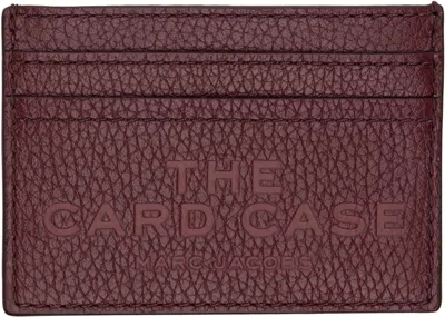 Marc Jacobs Burgundy 'the Leather Card Case' Card Holder In Red