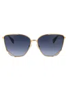 Marc Jacobs Butterfly Frame Sunglasses In 001/9o Yellow Gold