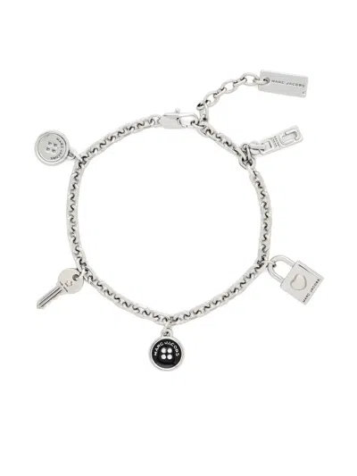 Marc Jacobs Button Charm Bracelet In Burgundy