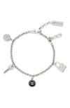 Marc Jacobs Button Charm Silver-plated Bracelet In Metallic