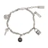 Marc Jacobs Button Charm Silver-plated Bracelet In Metallic