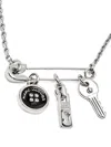 Marc Jacobs Button Charm Pendant Necklace In Brown