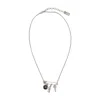 Marc Jacobs Button Charm Silver-plated Necklace In Gray