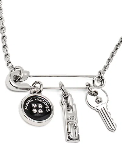 Marc Jacobs Button-charm Necklace In Silver