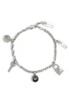 Marc Jacobs Button Charm Silver-plated Bracelet In Black And Silver