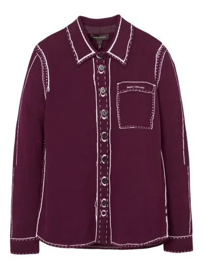 Marc Jacobs Button-down Knitted Top In Purple