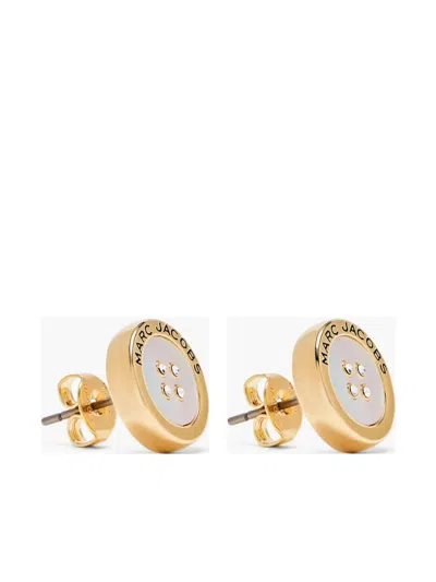Marc Jacobs Button Earrings In Gold