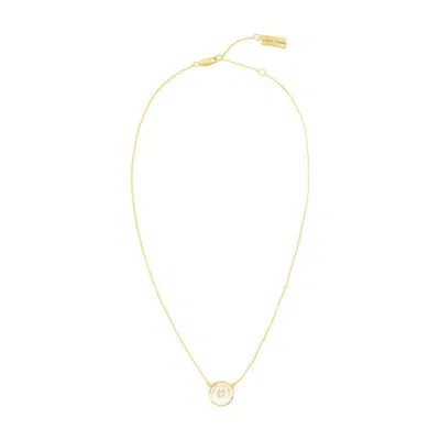 Marc Jacobs Button Pendant Necklace In Gold