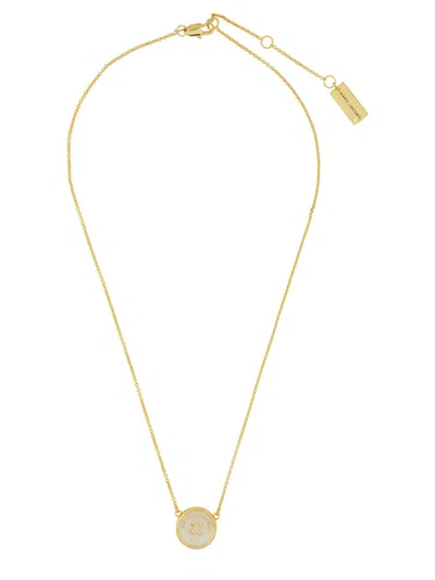 Marc Jacobs Button Pendant Necklace In Gold