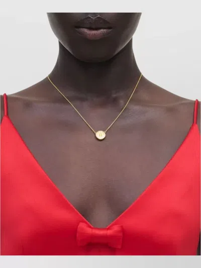 Marc Jacobs Button Pendant On Chain Necklace In Red
