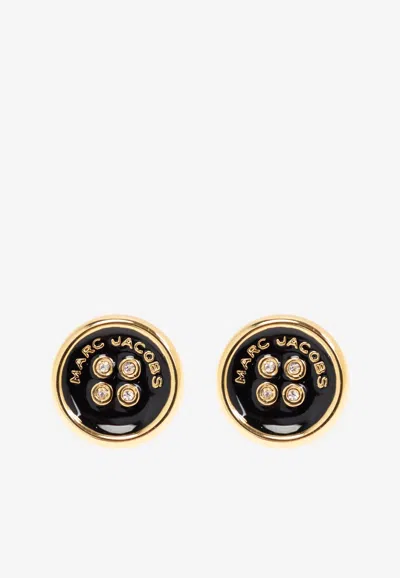 Marc Jacobs Button-shaped Stud Earrings In Gold