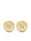 Marc Jacobs The Button Crystal-embellished Stud Earrings In Beige