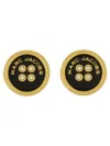 Marc Jacobs Pair Crystal Enamel Earrings In Black