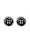 Marc Jacobs Silver 'the Button Stud' Earrings In Black And Silver