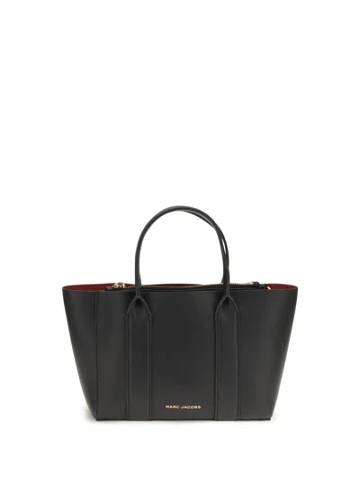 Marc Jacobs Calfskin Leather Tote Bag In Black
