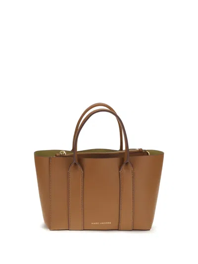 Marc Jacobs Calfskin Leather Tote Bag In Brown
