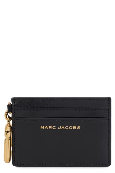 Marc Jacobs Calfskin With Charm Card Case In Black