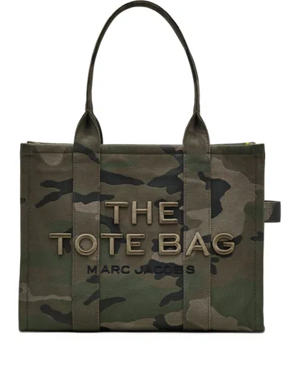 MARC JACOBS CAMO PRINT THE LARGE CAMO JACQUARD TOTE BAG
