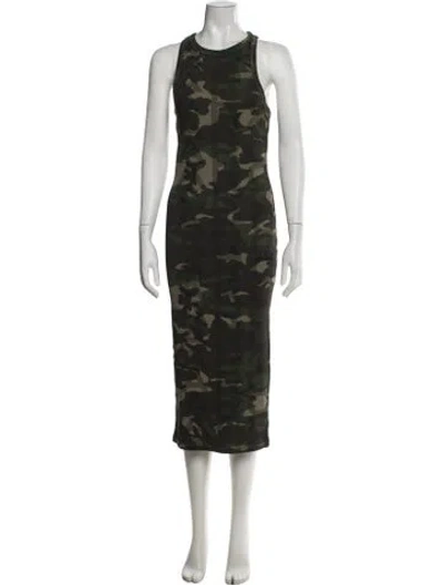 Pre-owned Marc Jacobs Camouflage Print Midi Length Dress W/ Tags In Green