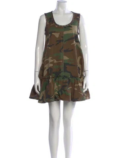 Pre-owned Marc Jacobs Camouflage Print Mini Dress In Brown