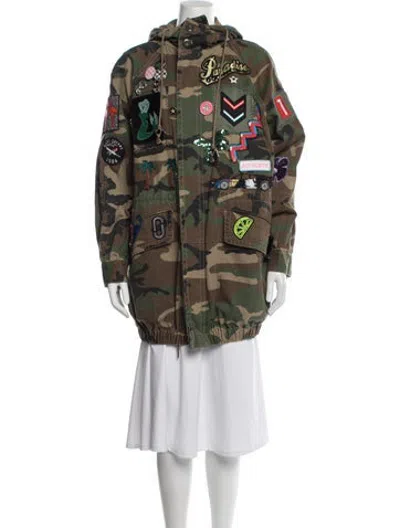 Pre-owned Marc Jacobs Camouflage Print Parka In Green