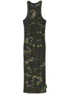 Marc Jacobs Camouflage-print Ribbed Dress In Green