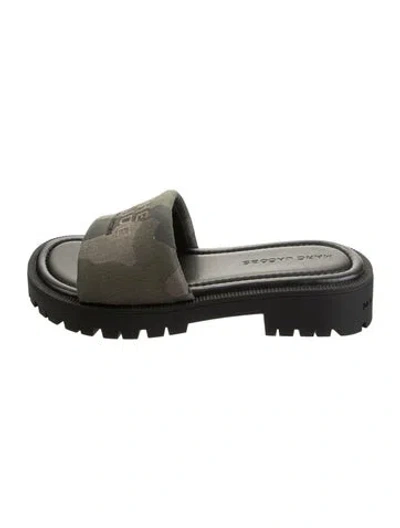 Pre-owned Marc Jacobs Camouflage Print Slides W/ Tags In Black