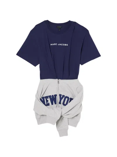 Marc Jacobs Canal St Sweatshirt Tee Dress In Blue