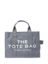 Marc Jacobs Structured Canvas Tote Bag With Contrasting Strap In Blue