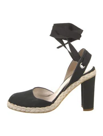 Pre-owned Marc Jacobs Canvas Braided Accents D'orsay Pumps In Black